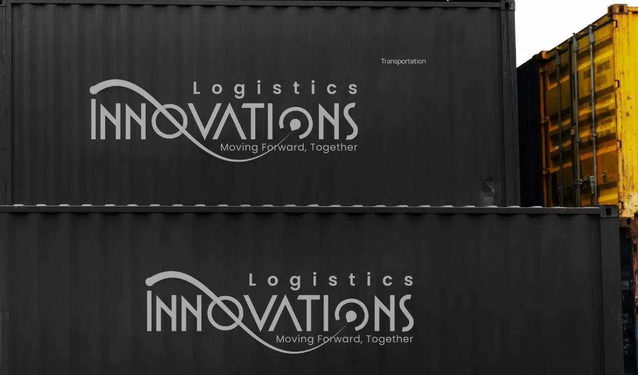 Innovations Logistics branded shipping containers for global freight services